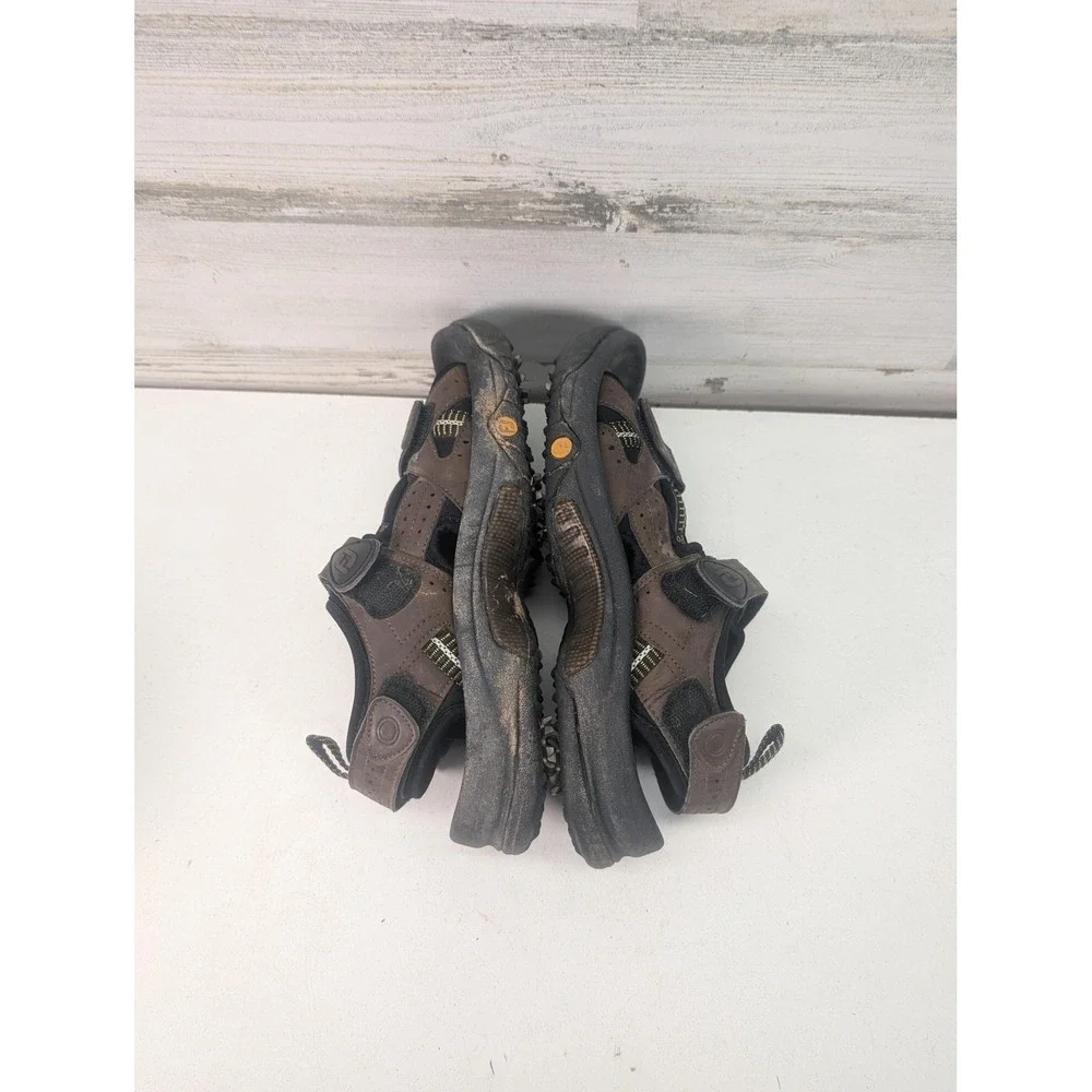 FootJoy Golf Sandals Mens 8M Brown Leather Spiked 45007 Softspikes‎ FJ Logo